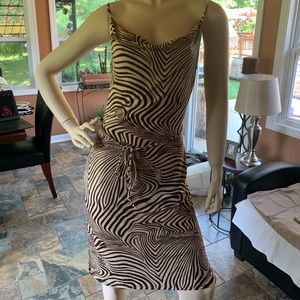 brown and creme dress
